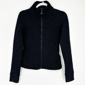 Devon Windsor Seline Textured Full Zip High Neck Athletic Work Out Jacket